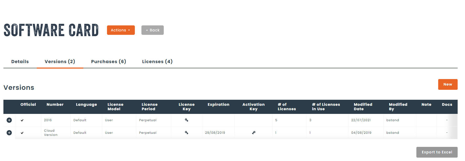 Process for adding software and versions – Knowledgebase