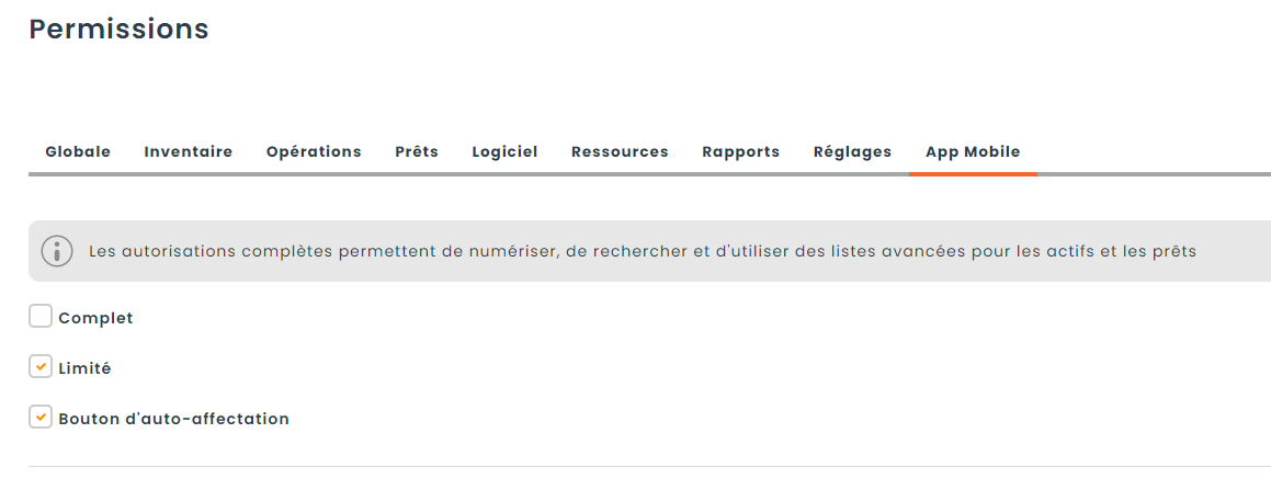 Guide pour les permissions de l’application mobile – Base de connaissances